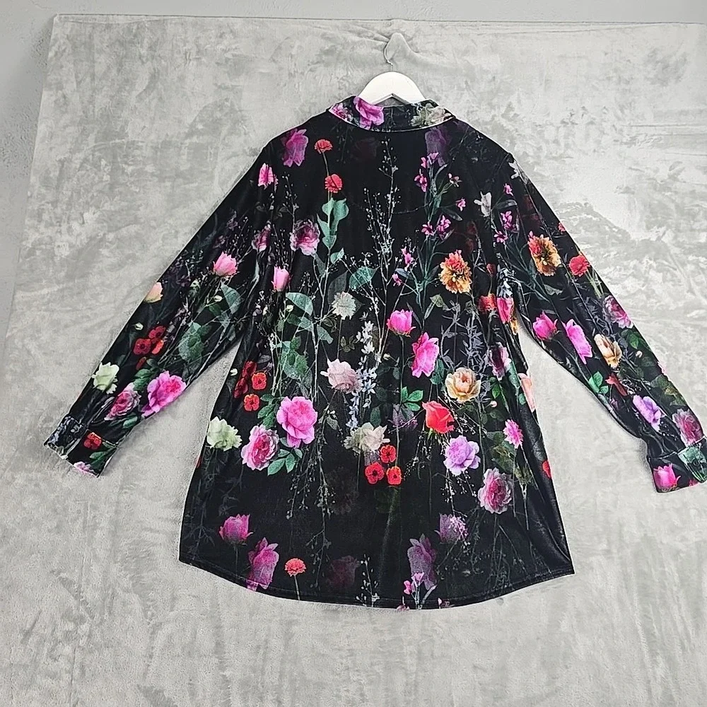 Soft Surroundings Floral Velvet Tunic Top Large‎ - Picture 2 of 6